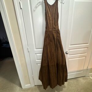 *NWT* Ralph Lauren Brown Suede-Look Maxi Dress
